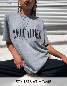 Черная выбеленная футболка с логотипом на кармане Reclaimed Vintage-Черный