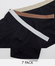 Набор из 7 черных боксеров-брифов ASOS DESIGN-Мульти