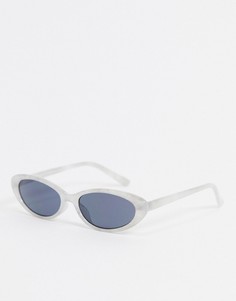 Белые круглые солнцезащитные очки с мраморным принтом Jeepers Peepers-Белый