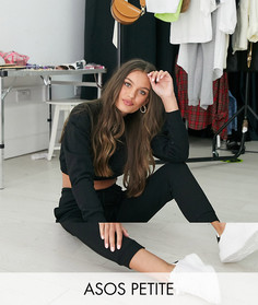 Спортивные свитшот и джоггеры из органического хлопка ASOS DESIGN Petite-Черный