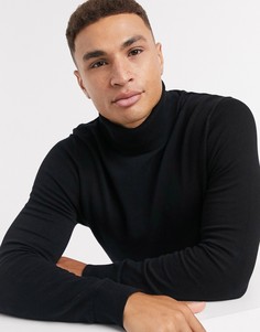 Черный вязаный джемпер Burton Menswear