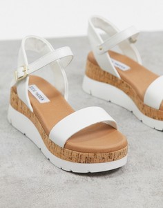 Белые кожаные сандалии на платформе Steve Madden-Белый