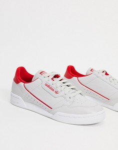 Кроссовки с серыми, алыми и белыми вставками adidas Originals Continental 80-Серый