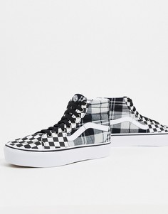 Черные кроссовки в клетку Vans UA SK8-Hi Platform 2-Черный