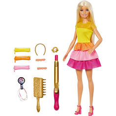 Игровой набор Barbie "Роскошные локоны" Кукла в модном наряде с аксессуарами для волос Mattel
