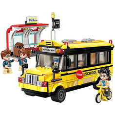 Конструктор Qman Город: школьный автобус, 440 деталей