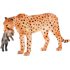 Фигурка Animal Planet Гепард с детенышем в пасти, 6 см Mojo