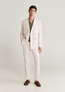 Костюмный пиджак slim fit изо льна - Brien-i Mango