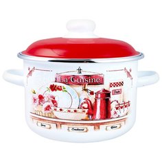 Кастрюля Appetite La Cuisine 3 л, белый/красный