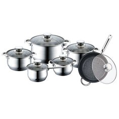 Набор посуды Bekker De Luxe BK-1755 12 пр. серебристый