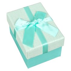 Коробка подарочная Yiwu Zhousima Crafts прямоугольная с бантом 10 х 6 х 7.5 см бирюзовый