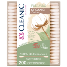 Ватные палочки Cleanic Naturals Organic Cotton бежевый 200 шт. коробка
