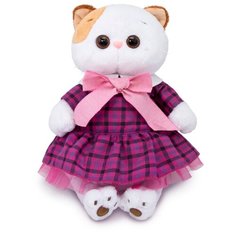 Мягкая игрушка Basik&Co Кошка Ли-Ли в платье в клетку 27 см