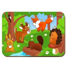 Рамка-вкладыш Woodland Лесные животные (011504), 5 дет.