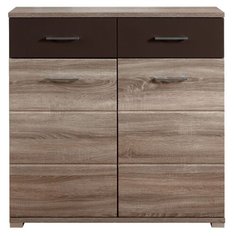 Обувница Black Red White Хоумлайн KOM2D2S/10/10 , размер (ШхГ): 100х33 см , цвет: дуб сонома темный/темно-коричневый блеск