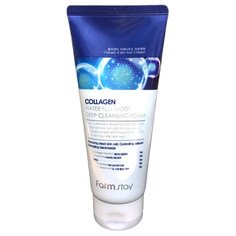 Farmstay пенка увлажняющая очищающая с коллагеном Collagen Water Full Moist Deep Cleansing Foam, 180 мл