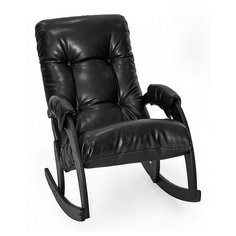 Кресло-качалка Комфорт Модель 67 размер: 60х103 см, обивка: искусственная кожа, цвет: венге/vegas lite black Komfort