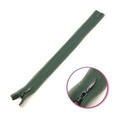 YKK Молния потайная неразъемная 0004715/60, 60 см, темно-зеленый/темно-зеленый