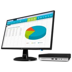 Настольный компьютер HP ProDesk 405 G4 DM (7PF97ES) Tiny-Desktop/AMD Ryzen 5 PRO 2400GE/16 ГБ/512 ГБ SSD/AMD Radeon RX Vega 11/Windows 10 Pro/монитор 23.8 дюйм. черный