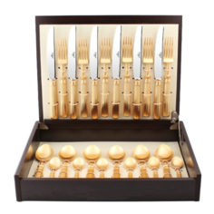 Cutipol Набор столовых приборов Line gold, 24 предмета золотистый