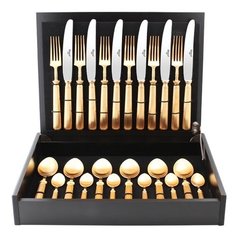 Cutipol Набор столовых приборов Piccadilly Gold, 24 предмета матовый золотистый