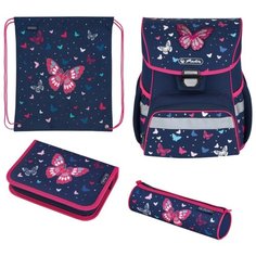 Herlitz Ранец Loop Plus Butterfly с наполнением, розовый/синий
