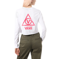 Лонгслив 66 Supply Tri Long Sleeve Boyfriend Crop Tee Vans