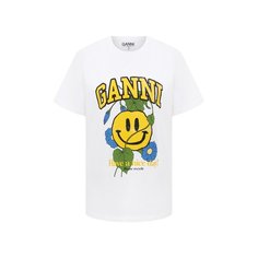 Хлопковая футболка Ganni