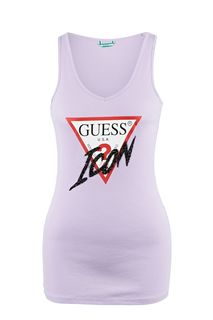 Хлопковая майка с отделкой стразами Guess