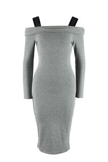 Облегающее трикотажное платье с открытыми плечами Guess
