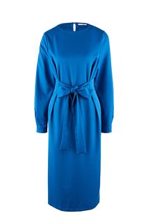 Синее платье с разрезом сзади La Biali
