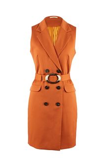 Платье оранжевого цвета с двубортной застежкой La Biali