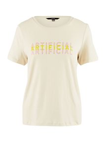 Футболка из хлопка с фактурным принтом Vero Moda
