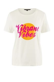 Футболка из хлопка с фактурным принтом Vero Moda