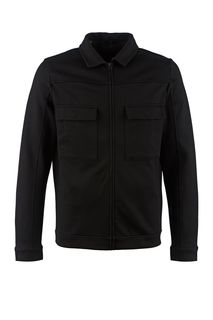 Черная куртка из хлопка с отложным воротничком Selected