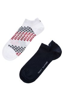 Комплект из двух пар хлопковых носков с монограммой бренда Tommy Hilfiger