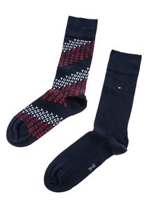Комплект из двух пар хлопковых носков с монограммой бренда Tommy Hilfiger