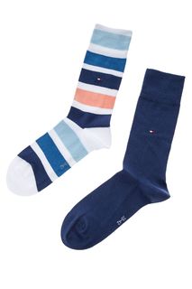 Комплект из двух пар высоких хлопковых носков в полоску Tommy Hilfiger
