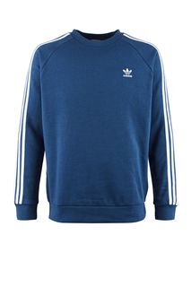 Синий свитшот с нашивками на рукавах Adidas Originals
