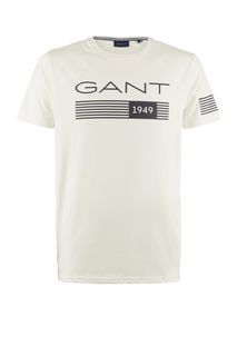 Футболка из хлопка с логотипом бренда Gant