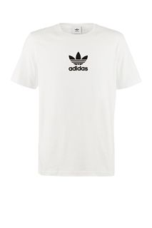 Белая футболка из хлопка с фактурным принтом Adidas Originals