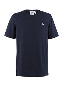 Синяя футболка из хлопка с круглым вырезом Adidas Originals