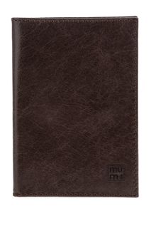 Коричневая кожаная обложка для паспорта Mumi