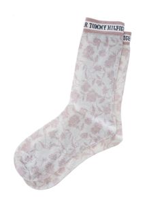 Розовые носки с блестящей нитью и цветочным принтом Tommy Hilfiger