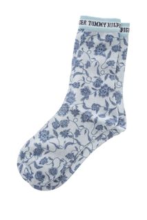 Синие носки с блестящей нитью и цветочным принтом Tommy Hilfiger