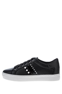 Кеды черного цвета с лаковой вставкой Guess