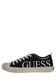 Черные текстильные кеды с принтом Guess