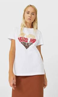 Stradivarius Футболка С Принтом Женская Коллекция Белый S