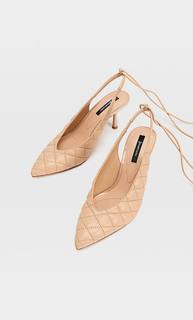 Stradivarius Стеганые Туфли На Каблуке Женская Коллекция Бежевый 40