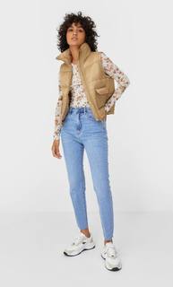 Stradivarius Стеганый Жилет Женская Коллекция Цвет Камня S